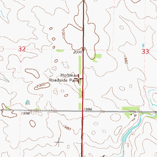 Topographic Map of Hoffman Roadside Park, SD