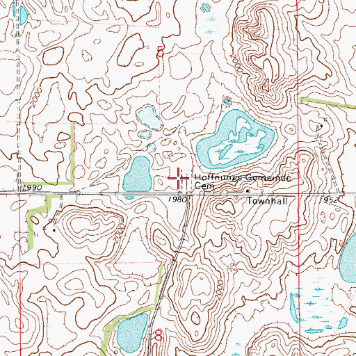 Topographic Map of Hoffnungs Gemeinde Cemetery, SD