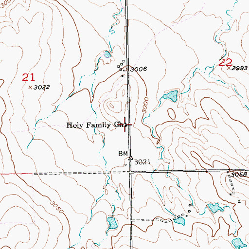 Topographic Map of Holy Family Church, SD