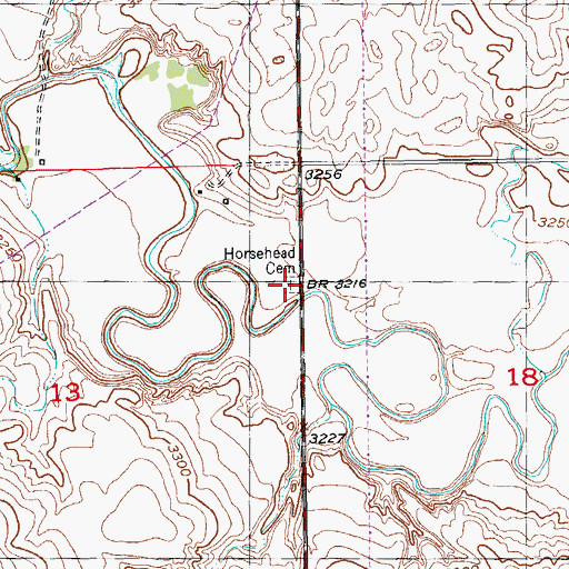 Topographic Map of Horsehead Cemetery, SD