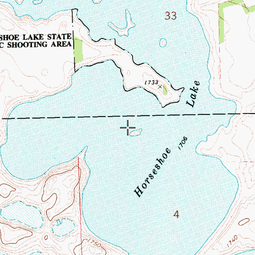 Topographic Map of Horseshoe Lake, SD