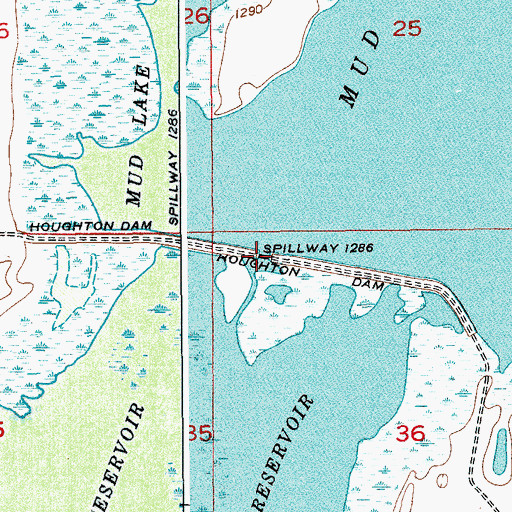 Topographic Map of Houghton Dam, SD