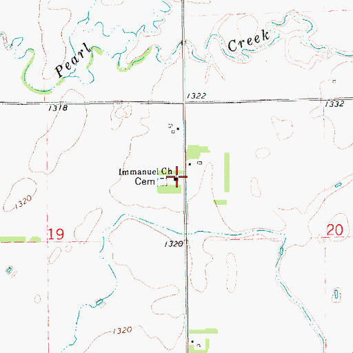 Topographic Map of Immanuel Church, SD