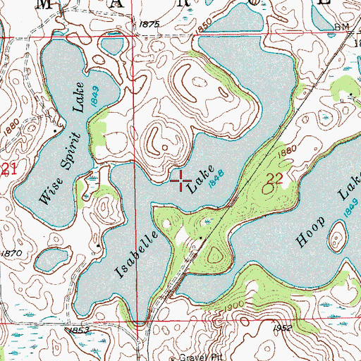 Topographic Map of Isabelle Lake, SD
