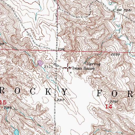 Topographic Map of Iwan Ranch, SD