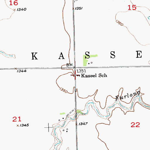 Topographic Map of Kassel School, SD