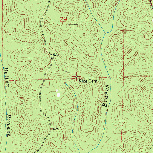 Topographic Map of Rice Cemetery, AL