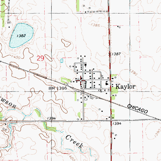 Topographic Map of Kaylor, SD