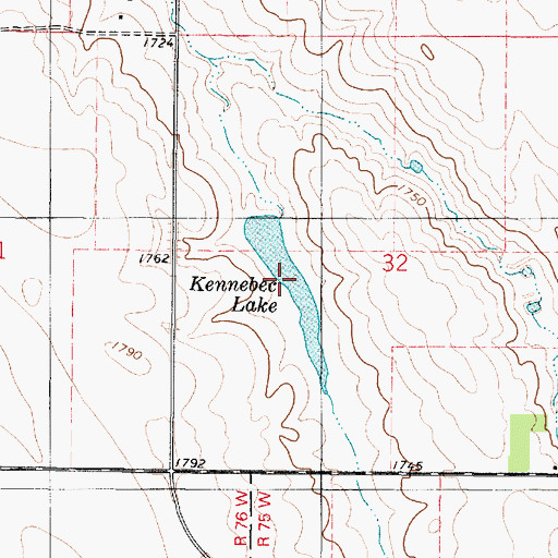 Topographic Map of Kennebec Lake, SD