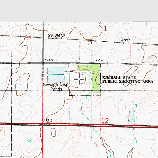 Topographic Map of Kimball State Public Shooting Area, SD