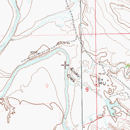 Topographic Map of Kimble Creek, SD
