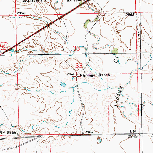 Topographic Map of Kiplinger Ranch, SD