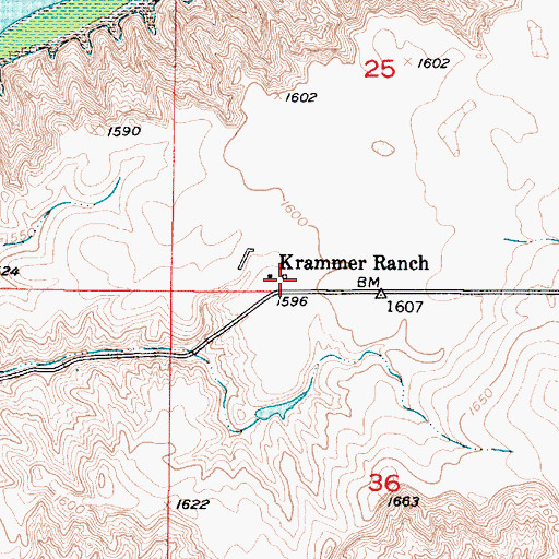 Topographic Map of Krammer Ranch, SD