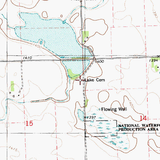 Topographic Map of Lake Cemetery, SD