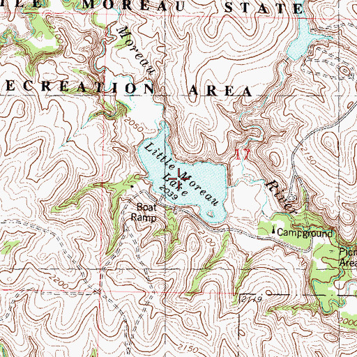 Topographic Map of Little Moreau Lake, SD