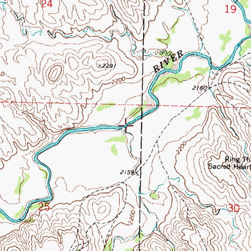 Topographic Map of Little Oak Creek, SD