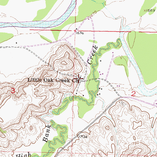 Topographic Map of Little Oak Creek Church, SD