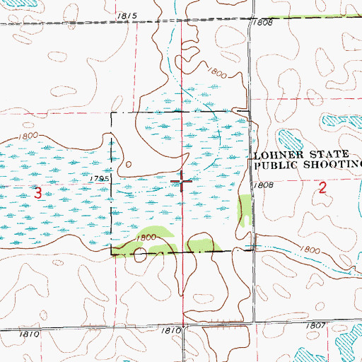 Topographic Map of Lohner State Public Shooting Area, SD