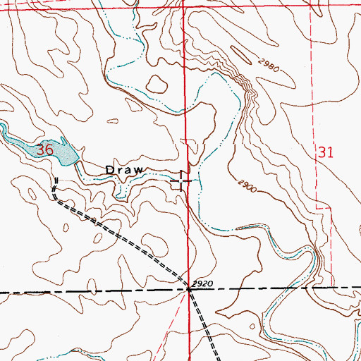 Topographic Map of Lone Tree Draw, SD