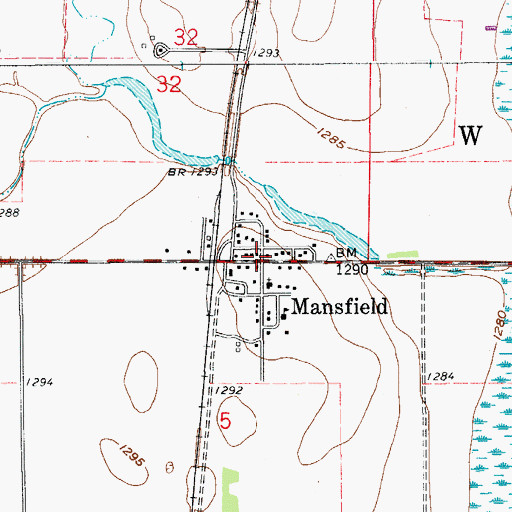 Topographic Map of Mansfield, SD