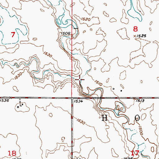 Topographic Map of Matter Creek, SD