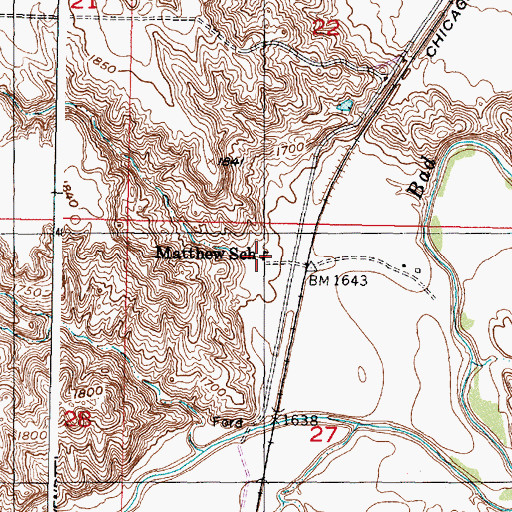 Topographic Map of Matthew School, SD