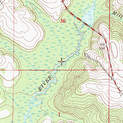 Topographic Map of Riley Creek, AL