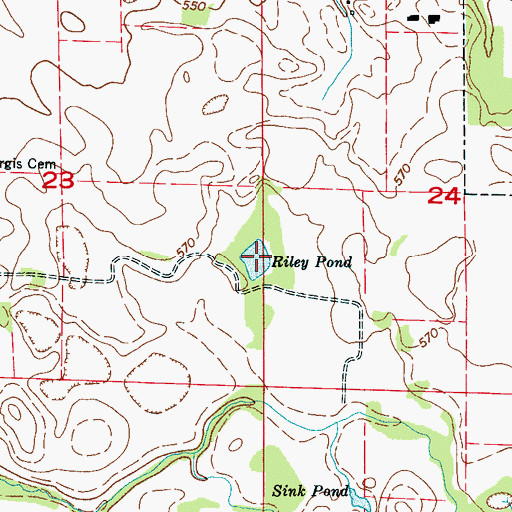 Topographic Map of Riley Pond, AL
