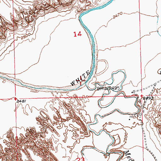 Topographic Map of Medicine Root Creek, SD