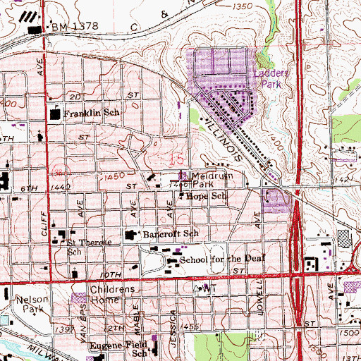 Topographic Map of Meldrum Park, SD