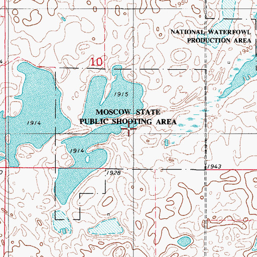 Topographic Map of Moscow State Public Shooting Area, SD
