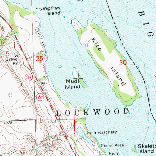 Topographic Map of Mud Island, SD
