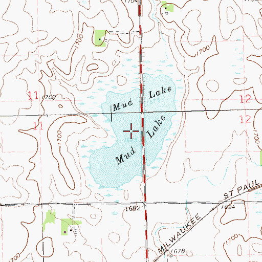 Topographic Map of Mud Lake, SD