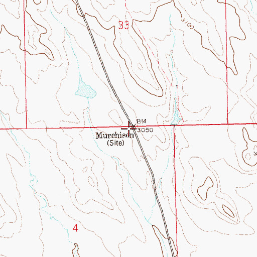 Topographic Map of Murchison, SD
