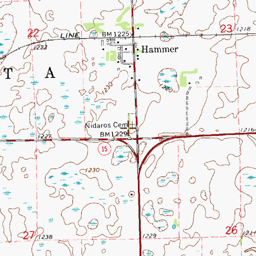 Topographic Map of Nidaros Cemetery, SD