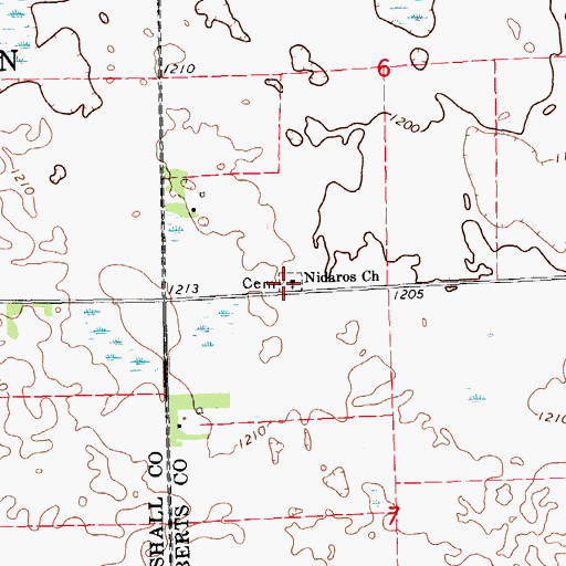 Topographic Map of Nidaros Church, SD