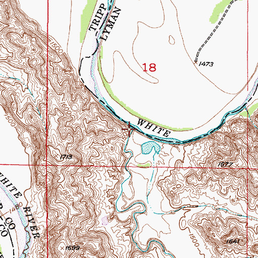 Topographic Map of No Moccasin Creek, SD