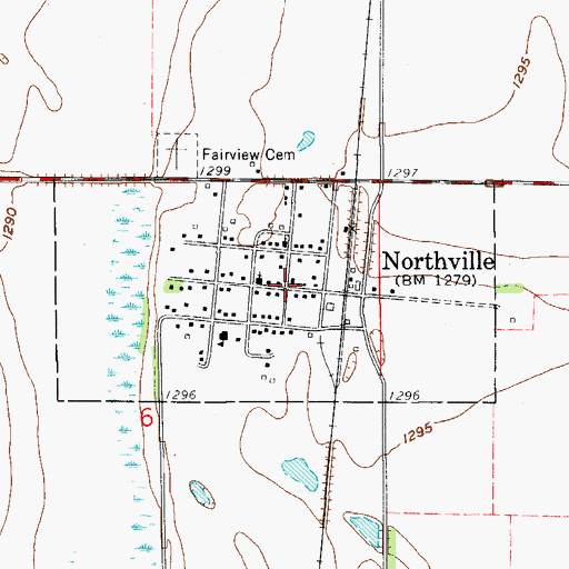 Topographic Map of Northville, SD