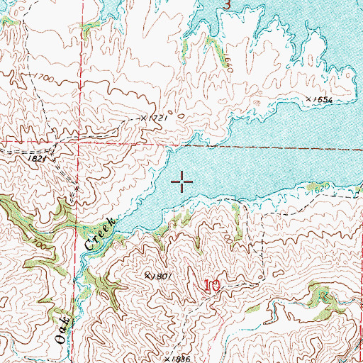 Topographic Map of Oak Creek, SD