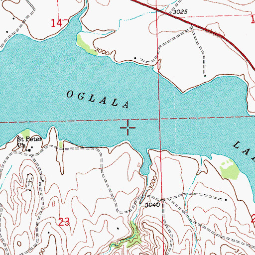 Topographic Map of Oglala Lake, SD