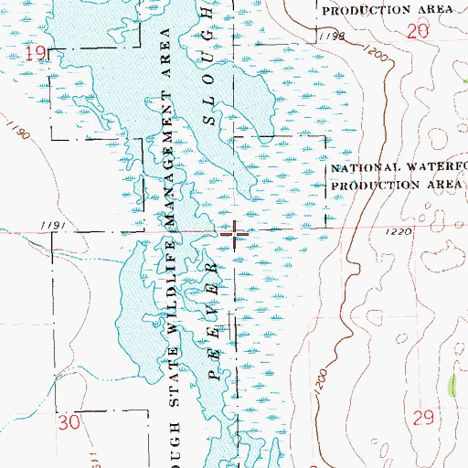 Topographic Map of Peever Slough, SD