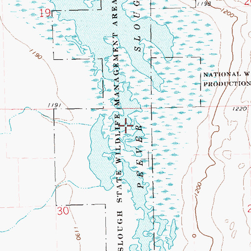 Topographic Map of Peever Slough State Wildlife Management Area, SD