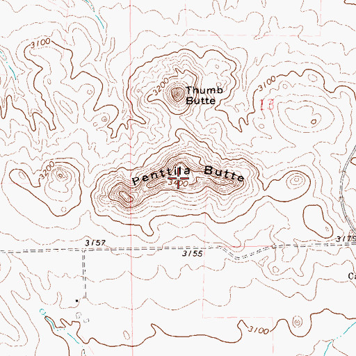 Topographic Map of Penttila Butte, SD