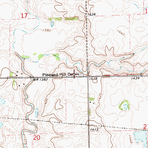 Topographic Map of Pleasant Hill Cemetery, SD