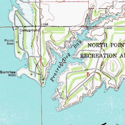 Topographic Map of Prairie Dog Bay, SD