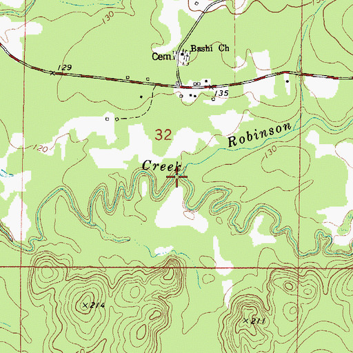 Topographic Map of Robinson Creek, AL