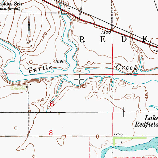 Topographic Map of Lake Redfield, SD
