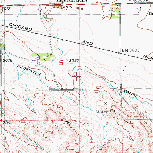 Topographic Map of Redwater Canal, SD