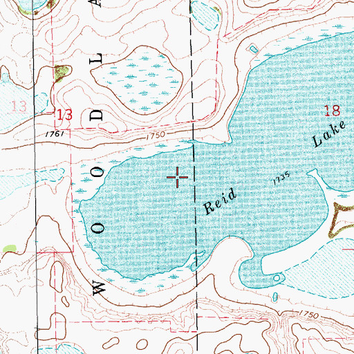 Topographic Map of Reid Lake, SD