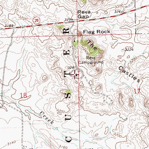 Topographic Map of Reva Campground, SD